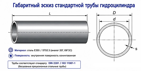 Габаритный эскиз стальной трубы Габаритный эскиз стальной трубы